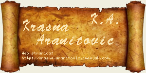 Krasna Aranitović vizit kartica